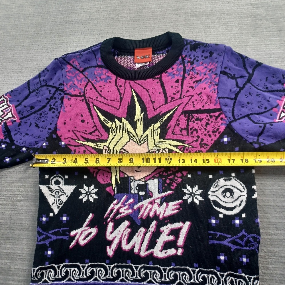Yu-Gi-Oh Its Time To Yule! Knitted Christmas Ugly Sweater XS Deck The Halls AOP - Picture 10 of 11